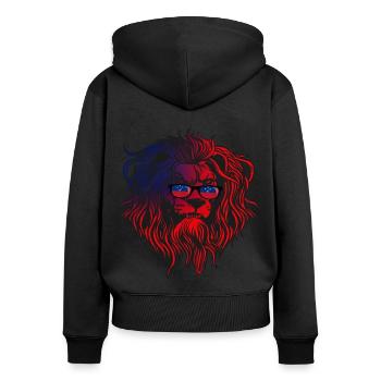 Samoa - Frauen Premium Bio Zip Hoodie - Schwarz - Hinten - Julia (174cm)