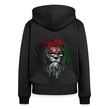 Palästina - Frauen Premium Bio Zip Hoodie - Schwarz - Hinten - Julia (174cm)