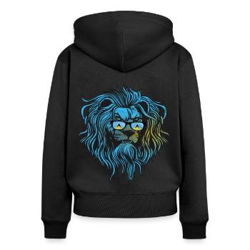 Sainte-Lucie - Sweat à capuche zippé Premium bio Femme - noir - Dos - Julia (174cm)