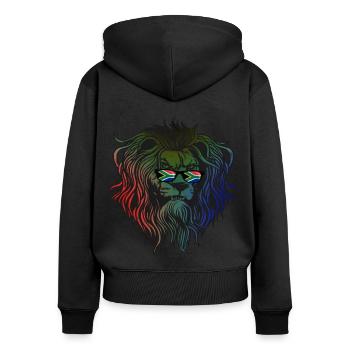 Afrique du Sud - Sweat à capuche zippé Premium bio Femme - noir - Dos - Julia (174cm)