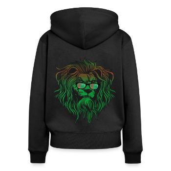 Turkmenistan - Frauen Premium Bio Zip Hoodie - Schwarz - Hinten - Julia (174cm)