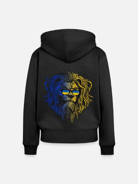 Ukraine - Frauen Premium Bio Zip Hoodie - Schwarz