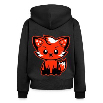Bande dessinée Fox - Sweat à capuche zippé Premium bio Femme - noir - Dos - Julia (174cm)