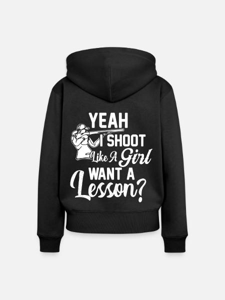 Fallenschießen - Frauen Premium Bio Zip Hoodie - Schwarz