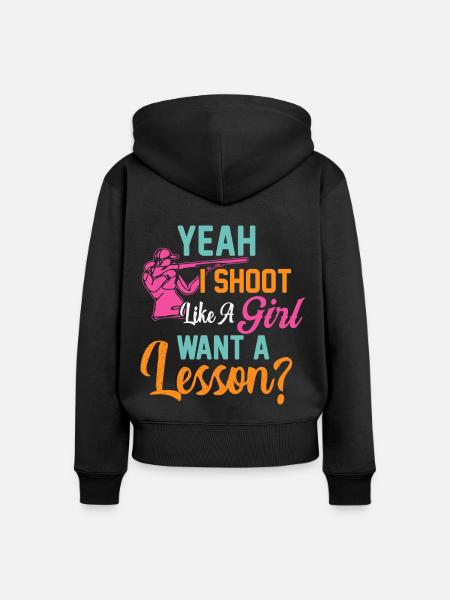 Fallenschießen - Frauen Premium Bio Zip Hoodie - Schwarz