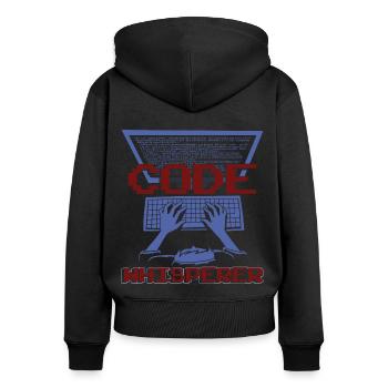 Code Whisperer - Women's Premium Organic Zip Hoodie - black - Back - Julia (174cm)