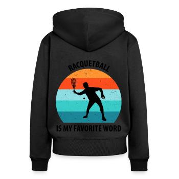 Racqueetball - Women's Premium Organic Zip Hoodie - black - Back - Julia (174cm)