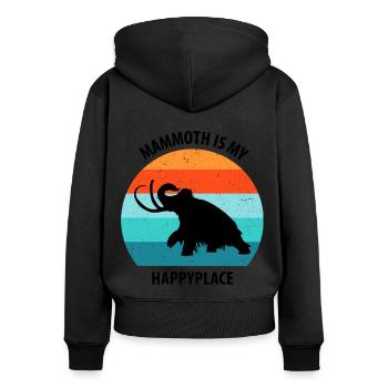 Drôle de mammouth âge de pierre âge glaciaire conception préhistorique - Sweat à capuche zippé Premium bio Femme - noir - Dos - Julia (174cm)