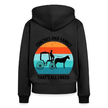 Coachman Carriage Horse-drawn carriage Carriage - Women's Premium Organic Zip Hoodie - black - Back - Julia (174cm)
