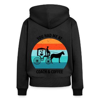 Coachman Carriage Horse-drawn carriage Coffee - Women's Premium Organic Zip Hoodie - black - Back - Julia (174cm)