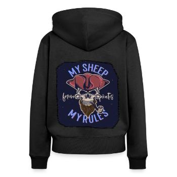 my sheep my rules black - Women's Premium Organic Zip Hoodie - black - Back - Julia (174cm)