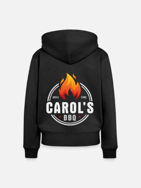 Weihnachtslieder BBQ - Frauen Premium Bio Zip Hoodie - Schwarz