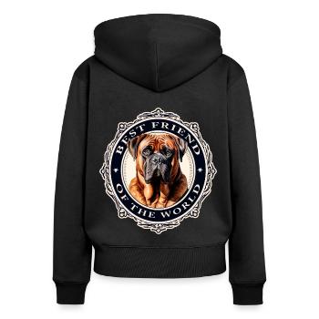 Meilleur ami Bullmastiff - Sweat à capuche zippé Premium bio Femme - noir - Dos - Julia (174cm)