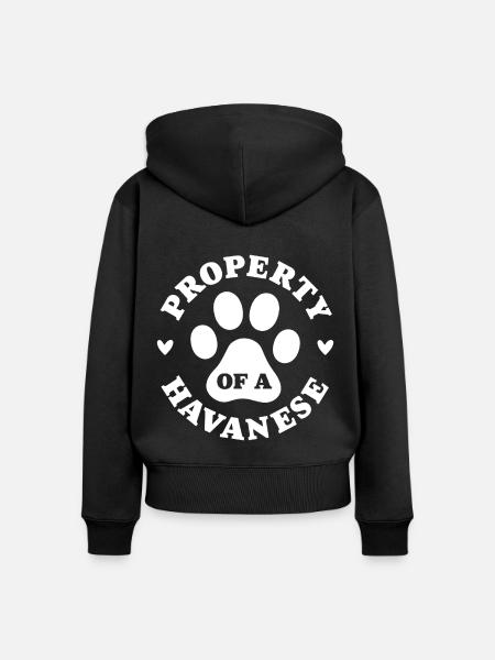 Eigentum eines Havanesers - Frauen Premium Bio Zip Hoodie - Schwarz