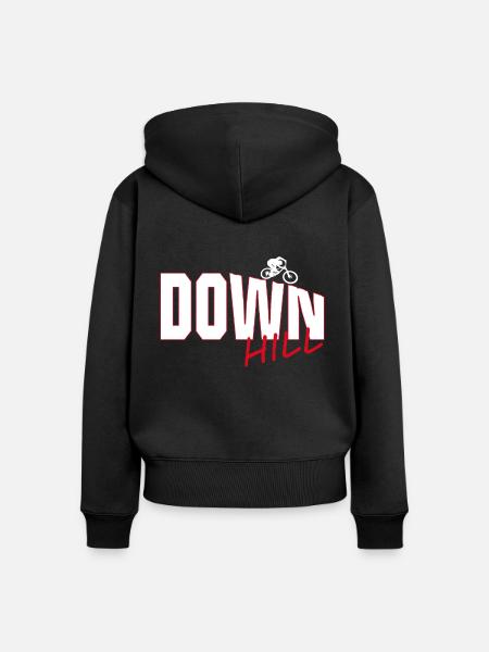 Downhill - Frauen Premium Bio Zip Hoodie - Schwarz