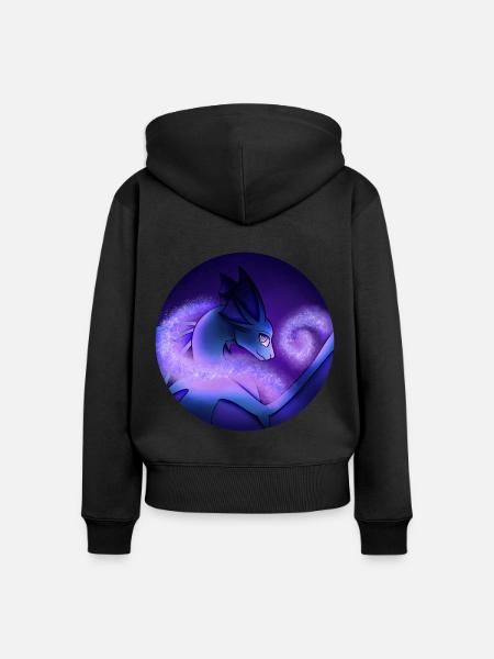 Sternenstaub-Drache - Frauen Premium Bio Zip Hoodie - Schwarz