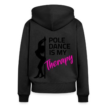 Pole Dance is my Therapy - Women's Premium Organic Zip Hoodie - black - Back - Julia (174cm)