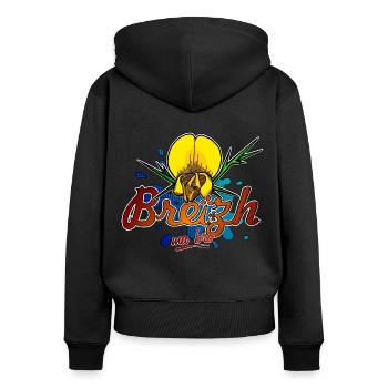 Ajonc de Bretagne - Sweat à capuche zippé Premium bio Femme - noir - Dos - Julia (174cm)