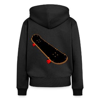 Bande dessinée skateboard - Sweat à capuche zippé Premium bio Femme - noir - Dos - Julia (174cm)