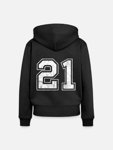 Anzahl 21 - Frauen Premium Bio Zip Hoodie - Schwarz