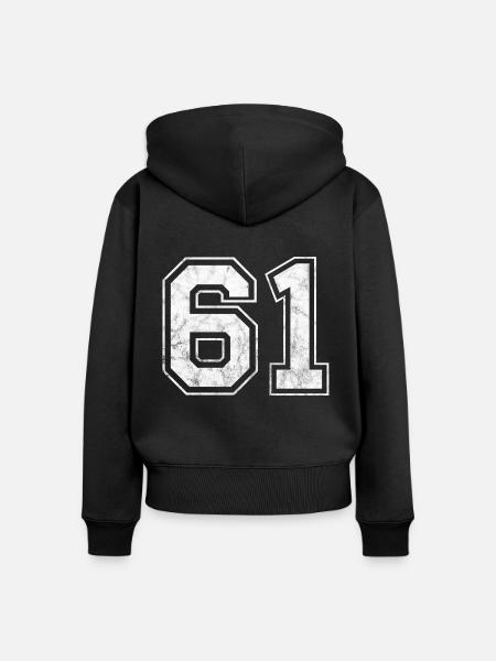 Anzahl 61 - Frauen Premium Bio Zip Hoodie - Schwarz