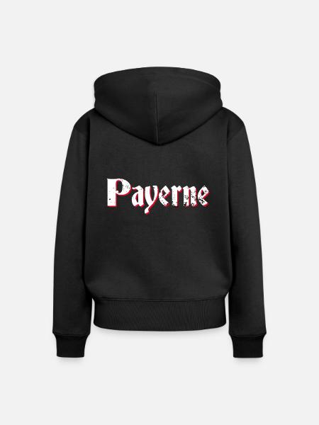 Payerne - Frauen Premium Bio Zip Hoodie - Schwarz