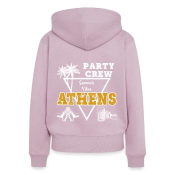 L’équipage de la fête d’Athènes célèbre les vacances de la bière alcoolisée - Sweat à capuche zippé Premium bio Femme - rose poudré - Dos - Julia (174cm)