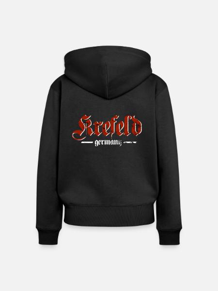 Krefeld altdeutsch - Frauen Premium Bio Zip Hoodie - Schwarz