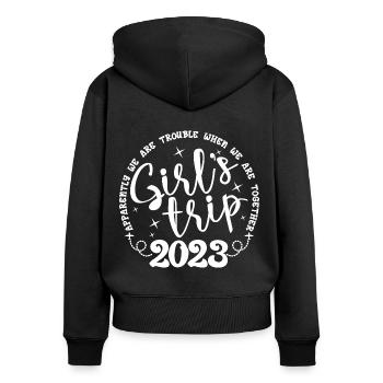 Girl's Trip 2023 Funny Girls Trip Weekend Vacation - Women's Premium Organic Zip Hoodie - black - Back - Julia (174cm)