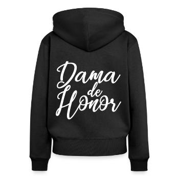 Dama de Honor Bridesmaid Team Bride Wedding Gift - Women's Premium Organic Zip Hoodie - black - Back - Julia (174cm)