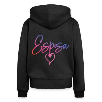 Esposa Cute Wife To Be Bride Couple Wedding Gift - Women's Premium Organic Zip Hoodie - black - Back - Julia (174cm)