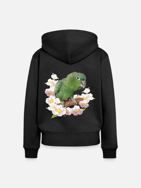 Der Farinöse Papagei - Frauen Premium Bio Zip Hoodie - Schwarz