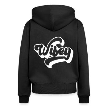 Cool Wifey Matching Couple Wedding Party Mariage - Sweat à capuche zippé Premium bio Femme - noir - Dos - Julia (174cm)