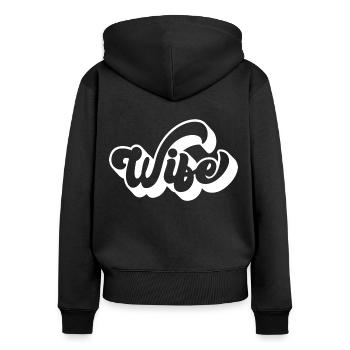Coole Frau Matching Paar Hochzeitsfeier Ehe - Frauen Premium Bio Zip Hoodie - Schwarz - Hinten - Julia (174cm)