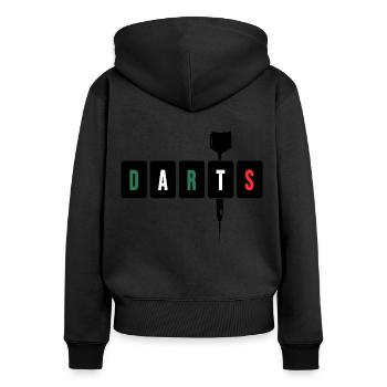Joueur de fléchettes Fléchettes Dart - Sweat à capuche zippé Premium bio Femme - noir - Dos - Julia (174cm)