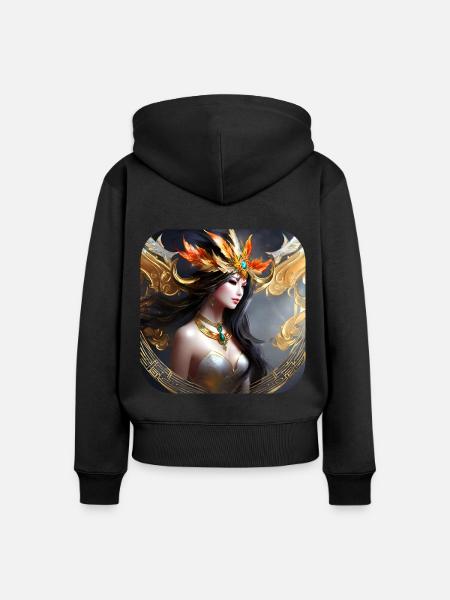 Wunderschöne Fantasy Elfe - Frauen Premium Bio Zip Hoodie - Schwarz