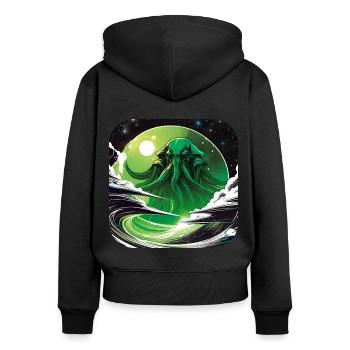 Unsterbliches Cthulhu Monster im Weltall - Frauen Premium Bio Zip Hoodie - Schwarz - Hinten - Julia (174cm)