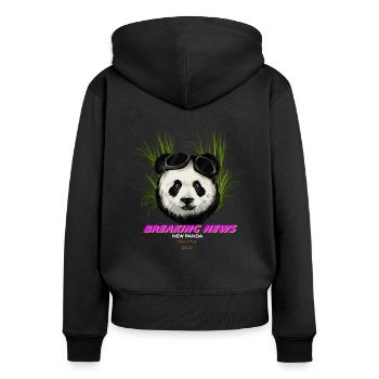 Dernières nouvelles Nouveau Panda - Sweat à capuche zippé Premium bio Femme - noir - Dos - Julia (174cm)