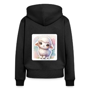 A Sweet Easter Sheep With Fluffy Wool - Women's Premium Organic Zip Hoodie - black - Back - Julia (174cm)