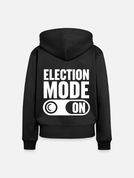 Election Mode On - Frauen Premium Bio Zip Hoodie - Schwarz