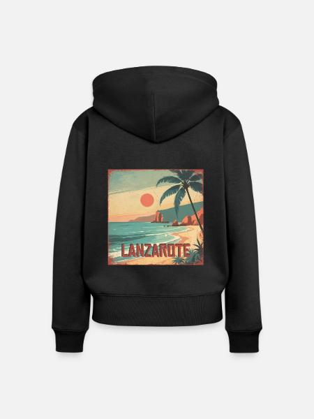 Lanzarote - Frauen Premium Bio Zip Hoodie - Schwarz