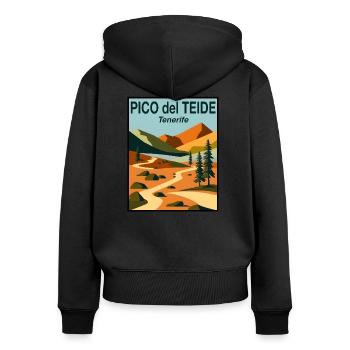 Pico del Teide - Sweat à capuche zippé Premium bio Femme - noir - Dos - Julia (174cm)