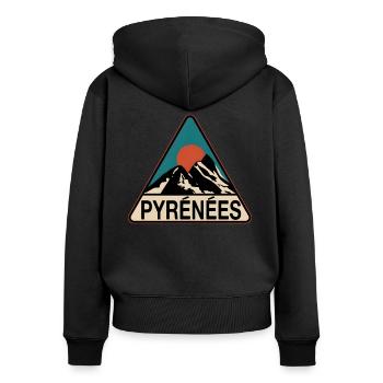 Pyrenaeen Pyrenees - Frauen Premium Bio Zip Hoodie - Schwarz - Hinten - Julia (174cm)