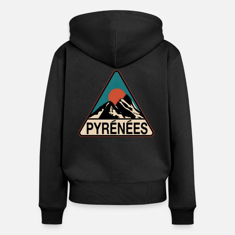 Pyrénées Pyrénées - Sweat à capuche zippé Premium bio Femme - noir