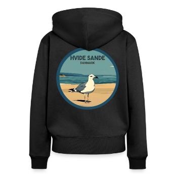 Hvide Sande alternativ Dänemark - Frauen Premium Bio Zip Hoodie - Schwarz - Hinten - Julia (174cm)