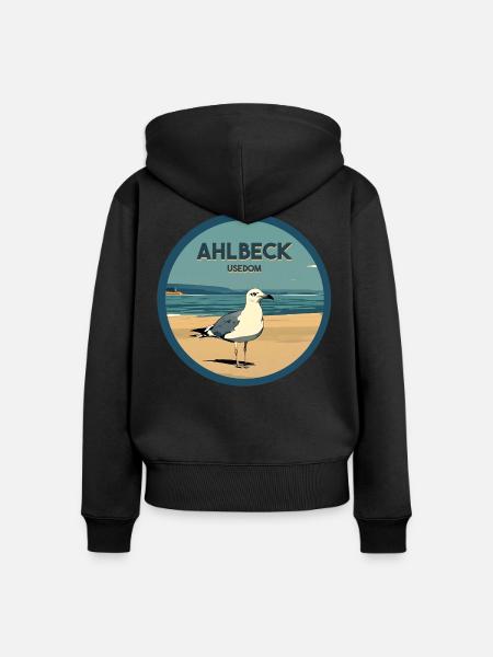 Ahlbeck - Frauen Premium Bio Zip Hoodie - Schwarz