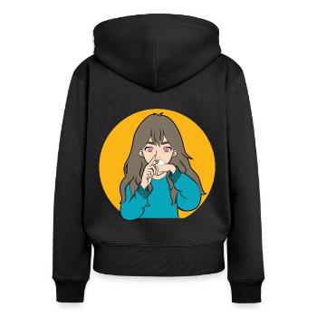 SNIFFING DE COCAÏNE ANIME GIRL - Sweat à capuche zippé Premium bio Femme - noir - Dos - Julia (174cm)