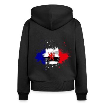 Splash Tricolore Poitou Charentes - Frauen Premium Bio Zip Hoodie - Schwarz - Hinten - Julia (174cm)