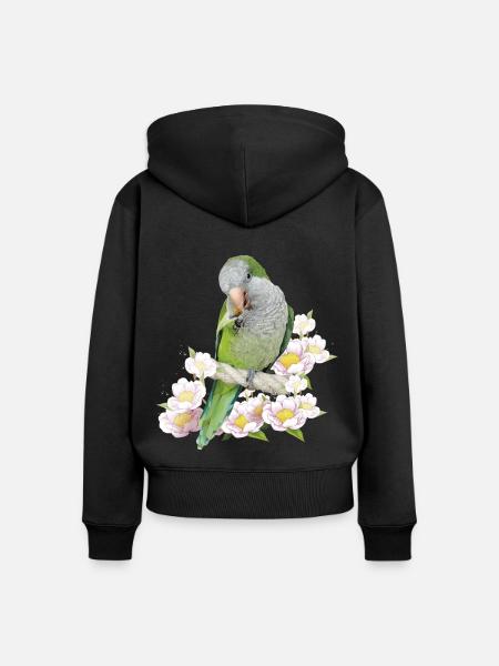 Argentinischer Sittich - Frauen Premium Bio Zip Hoodie - Schwarz