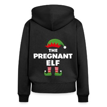 The Pregnant Elf - Women's Premium Organic Zip Hoodie - black - Back - Julia (174cm)